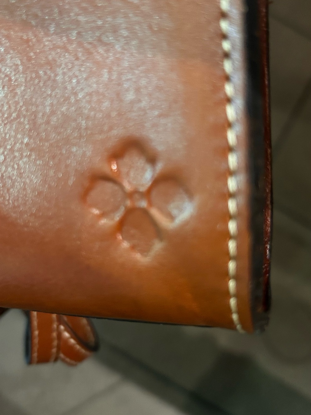 Patricia Nash cognac/tan all Leather Crossbody Bag NWT - Picture 5 of 7